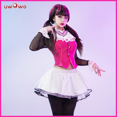 【In Stock】Uwowo Upgrade Draculaura G1 Pink Suit Vampire Anime Female Halloween Cosplay Costumes - 【In Stock】Petticoat