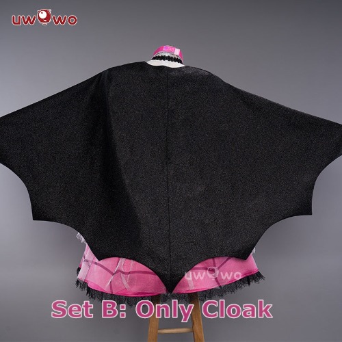 【In Stock】Uwowo Draculaura Vampire Spiderweb Cape Beret Gothic Dress Halloween Cosplay Costume - 【In Stock】Cloak（one size）