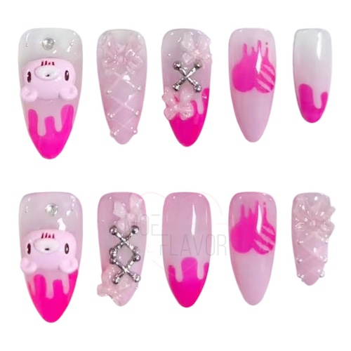 2nd Batch Pre-Order Press-On Nails [MF x Gloomy Bear] - Pink / 2nd Batch Pre-Order M