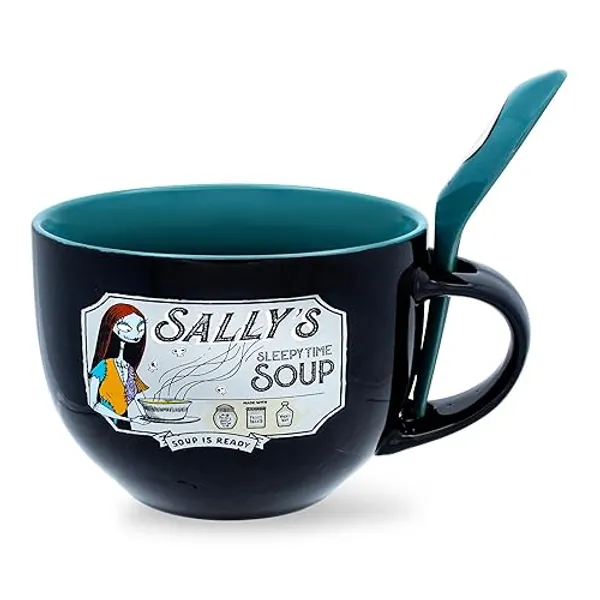Disney The Nightmare Before Christmas Sally's Sleepy Time Ceramic Soup Mug | Bowl For Ice Cream, Cereal, Beverages - Sally's Sleepy Time