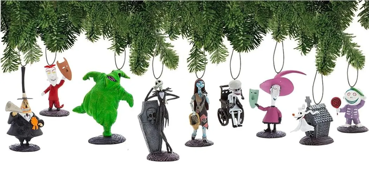 Nightmare Before Plastic Christmas Ornament Set Deluxe Holiday Decorations