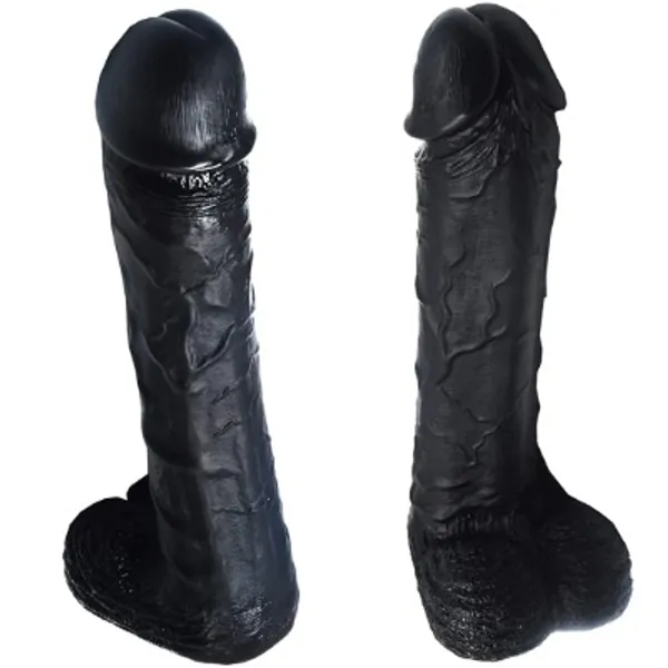 16,14 Zoll Riesiger 7,6 cm Dicker Oversize Realistischer Dildo Weibliche Masturbation Massive Erwachsene Spielzeug für Frauen Paar (Schwarz)
