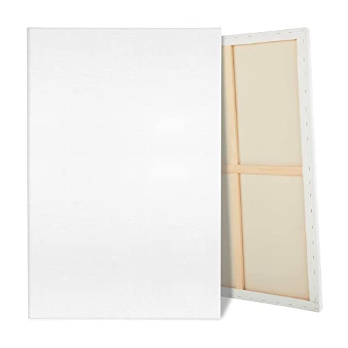 Large Canvas for Painting, 2 Pack 30x40 White Pre Stretched Canvases Fivefold Primed 100% Cotton Big Blank Canvas Boards Art Supplies for Acrylic Pouring, Oil Watercolor Painting & Wet Art Media