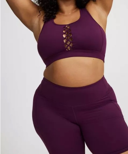 Low Impact Wireless Cross-Front Sports Bra + Performance Jersey Active Short Set