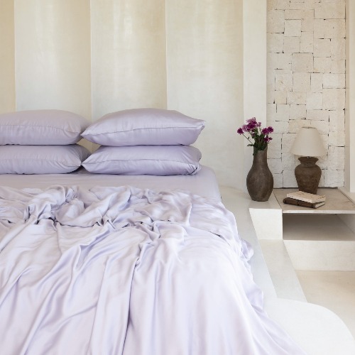 Organic Bamboo Sateen Bed Sheet Set | Misty Lilac / Queen
