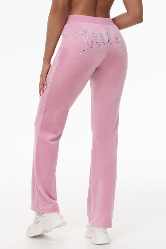 OG Big Bling Velour Track Pants | Rose / XL