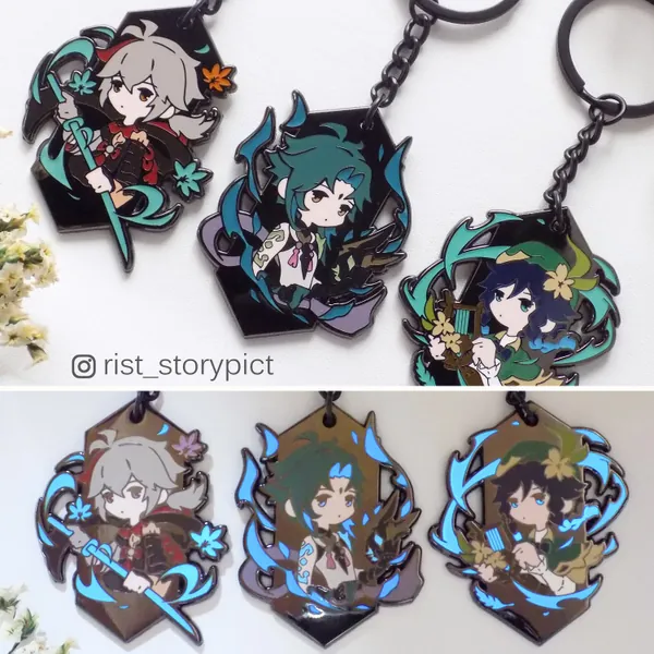 Genshin Impact Anemo Boy - Glow In Dark Hard Enamel - Keychain