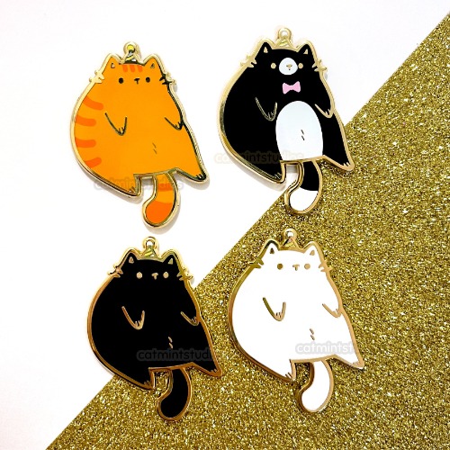 Party Cat Enamel Pins | Orange Party Cat