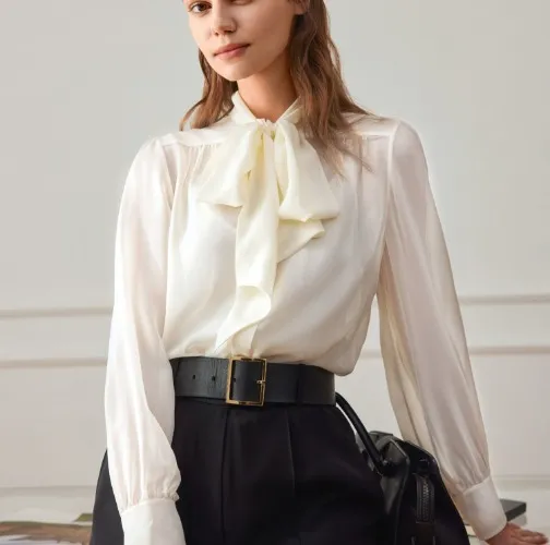 Bow Tie Silk Jasmine Blouse