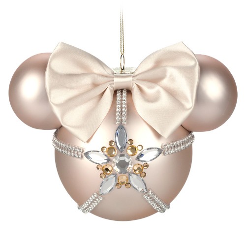 Minnie Mouse Icon Glass Ball Sketchbook Ornament – Rose Gold & Gems | shopDisney