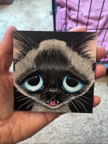 Siamese Cat Original Acrylic Painting