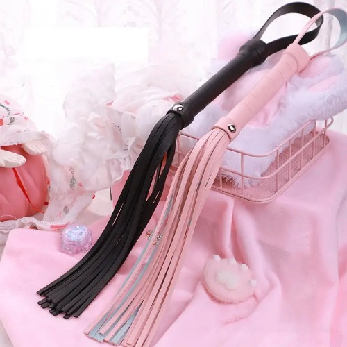 Kawaii Tassel Whip in Black and Pink for Playful Adventures - Pink