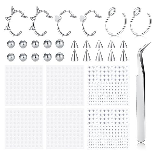 Fake Piercings Set - Silver