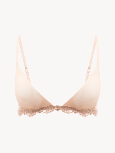 Triangle Bra in sand stretch tulle