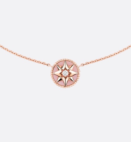 Rose des Vents Necklace Pink Gold, Diamond and Pink Opal | DIOR