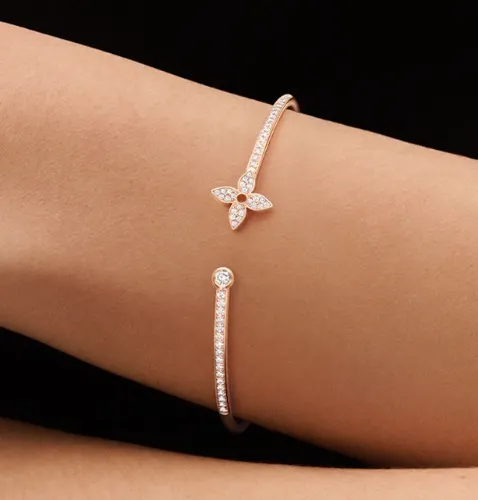 Idylle Blossom Twist Bracelet, Pink Gold And Diamonds