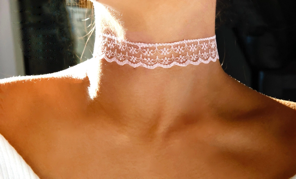pink lace choker / light pink lace choker / pastel pink lace trim choker / thick pink lace choker /thick pink velvet choker/pink choker gift