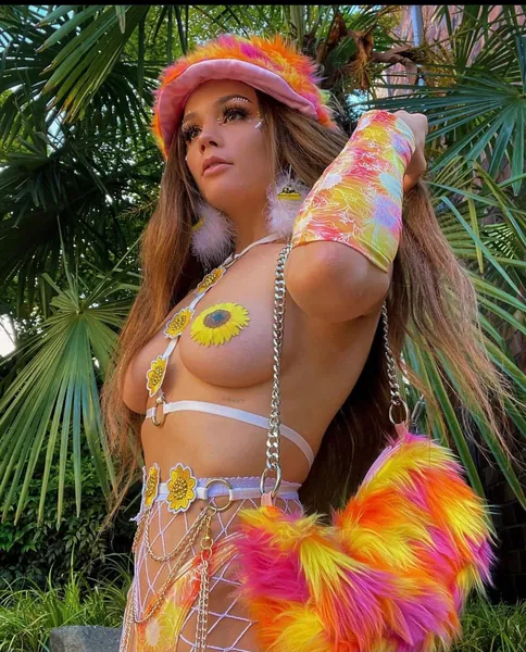 Neva Nude Freaking Awesome Seductive Sunflower Glitter Velvet Nipztix Pasties Nipple Cover Stickers For Raves and Festivals, WATERPROOF