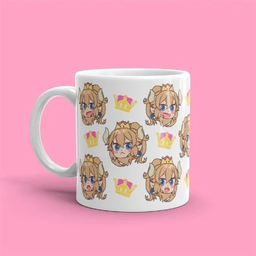 Kawaii Bowsette Smug Dragon Mug, Cute Gaming Waifu Gift, Dragon Princess Gender Bender Video Games Super Crown Classic Mug 11oz 15oz