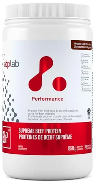 ATP LAB - ATP Supreme Beef Protein Powder Grass Fed 850g (Chocolate Flavour) - Muscle Growth and Weight Loss Supplement - Proteins from Beef Bone Broth and Hydrolysed Grass-fed Beef Collagen