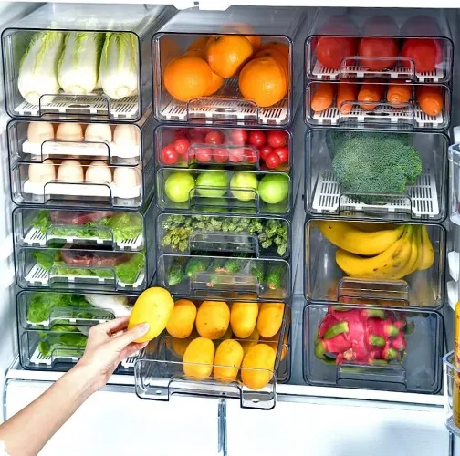 Stackable Refrigerator Organizer Drawers (full set)