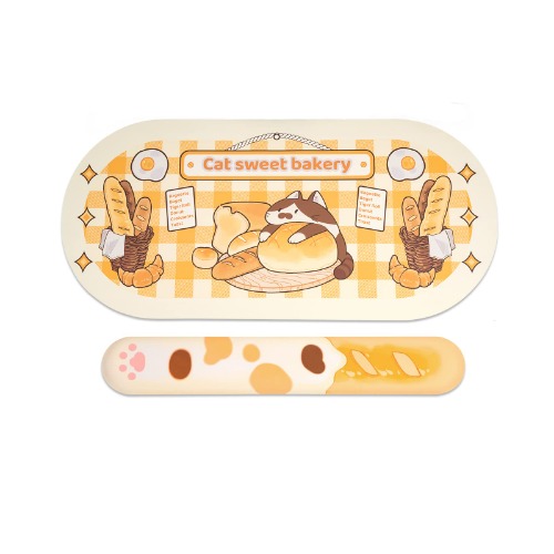Kitty Mouse Pad +Wrist Rest (large)