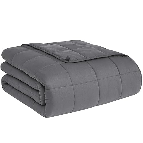 CuteKing Weighted Blanket for Adults (15lbs, 48"x72", Full, Grey) Heavy Blanket for 140-150lbs, Weighted Blanket for Cooling & Heating with Premium Glass Beads, Soft Thick Blanket for Adult All-S - Grey - 48x72-15lbs