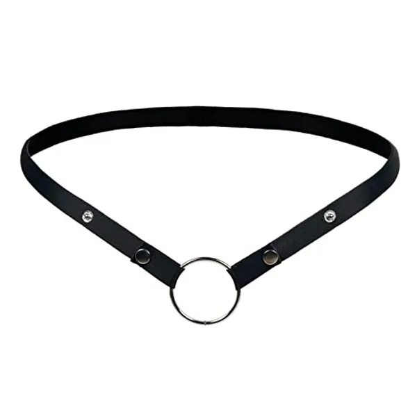 Qiodo Anti-Off Male Chastity Cage Strap Chastity Device Penis Cage Accessories, Adjustable Auxiliary Belt with Scrotum Cock Rings, Sex Toy Sexy Underwear for Men (Black)