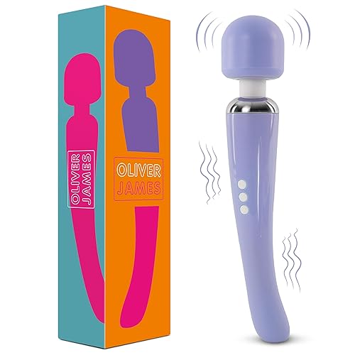 Oliver James Vibrator, Sex Toy Wand Massager, Adult Sex Toys for Women - G Spot Vibrators, Clitoris Stimulation, Dildo, Water-Resistant, Wireless, 20 Vibration Modes & 8 Speeds (Large, Green) - Large - Purple