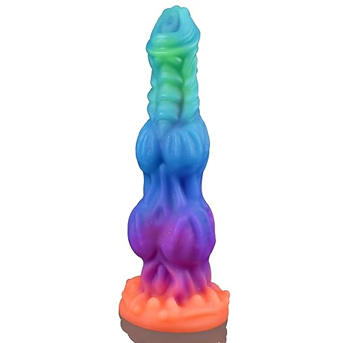 9.6" Animal Dildo Glow in The Dark Dildo Large Dragon Dildo, Soft Fantasy Dildo Silicone Horse Dildo with Strong Suction Cup, Huge Knot Dildo Thick Dog Dildo Big Anal Toys, Adult Toys for Women Men - Glow