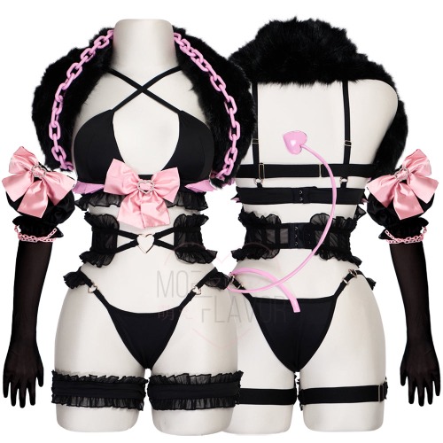 Demon Queen Cosplay Lingerie - Ironmouse - Black / S/M