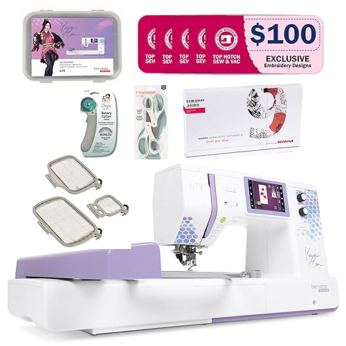 Bernette 79 Yaya Han Edition Sewing and Embroidery Machine Deluxe Bundle for Experts and Beginners Sewing Machine