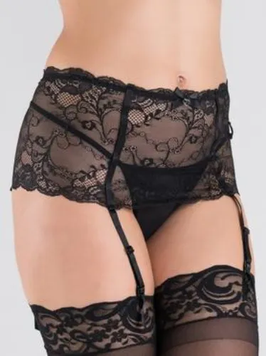 Lovehoney Love Me Lace Deep Suspender Belt Black
