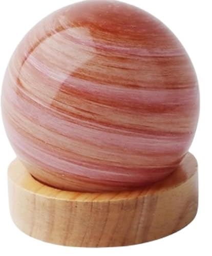 Planet Night Light Handmade Blown Glass Art Dimmable LED Table Lamp Gift Bedside USB Desk Lights (B)