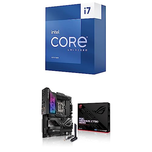 Intel Core i7-13700K Desktop Processor 16 cores (8 P-cores + 8 E-cores) 30M Cache & ASUS ROG Maximus Z790 Hero (WiFi 6E) LGA 1700(Intel®13th&12th Gen) ATX Gaming Motherboard(PCIe 5.0,DDR5 - Intel Core i7-13700K + ASUS ROG MAXIMUS Z790 HERO