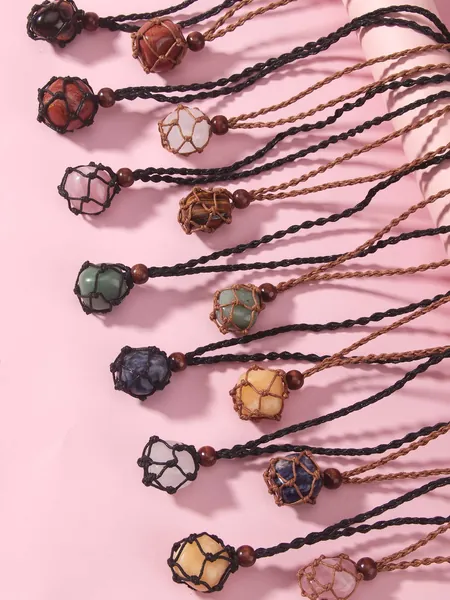 ROMWE Fairycore 1pc Random Stone Pendant Necklace