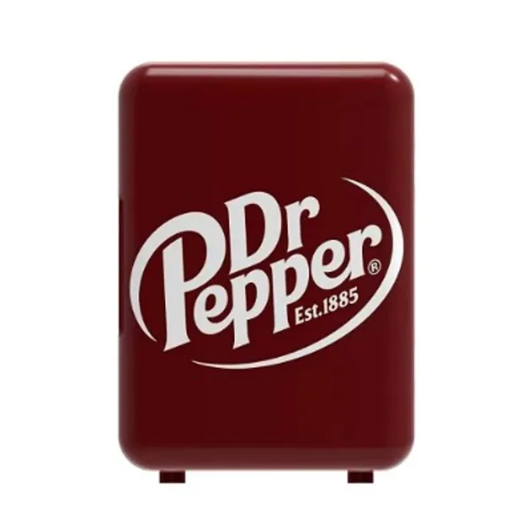 CURTIS MIS135DRP DR. Pepper Mini Portable Compact Personal Fridge Cooler, 4 Liter Capacity, 6 Cans, Makeup, Skincare, Freon-Free  Eco Friendly, Maroon