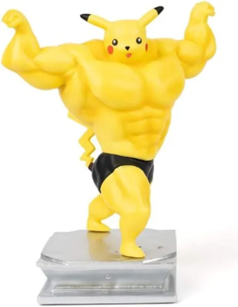 NHN Anime Action Figure GK Fitness Muscle Hunk Pikachu Figure Statue Figurine Bodybuilding Series Model Toys Collection Birthday Gifts (Pikachu)