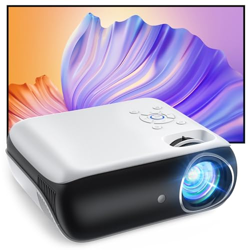 HAPPRUN Projector, Native 1080P Bluetooth Projector with 100" Screen, Portable Outdoor Movie Projector, Mini Projector for Home Bedroom, Compatible with Smartphone,HDMI,USB,AV,Fire Stick,PS5