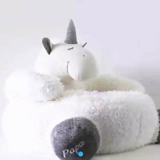 Nordic Stripes Unicorn Sofa: Adorable Home Decoration Cushion - 1