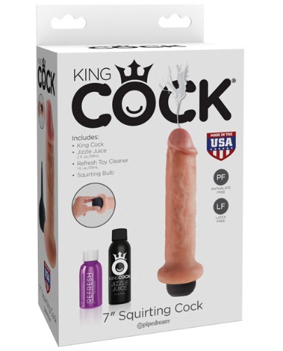 "King Cock 7"" Squirting Cock" - Flesh