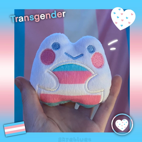 Transgender Frog Plushie  -Pride Gifts hand made  trans Fidget plush //