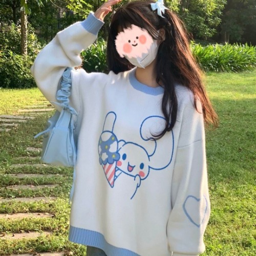 Cozy Melo & Cinna Knit Pullovers - Cinnamoroll / XXL 60-65KG