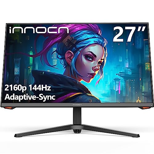 INNOCN 27G1V 27 Inch Monitor 4K 144Hz HDR400 PC Computer Gaming Monitor G-Sync Compatible, 1MS, USB Type-C, HDMI, DisPlayPort, Height Adjustable Stand, VESA Mountable, Machine Black - 27" - 2160p - 144Hz