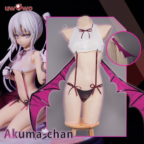 【In Stock】Uwowo Anime Pitiful Clumsy Akuma chan STD ver. Sexy Girls Cosplay  Akuma Chan Costume - L