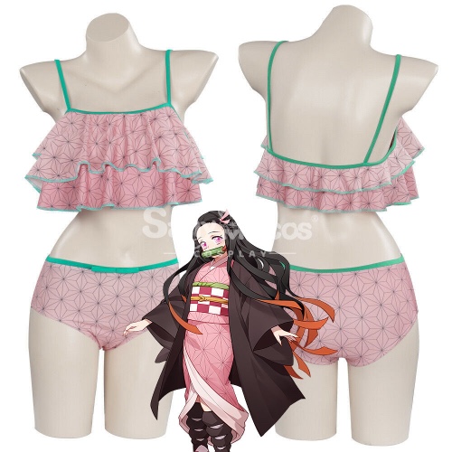 Anime Demon Slayer Cosplay Nezuko Kamado Bikini Cosplay Costume Version 2 - L
