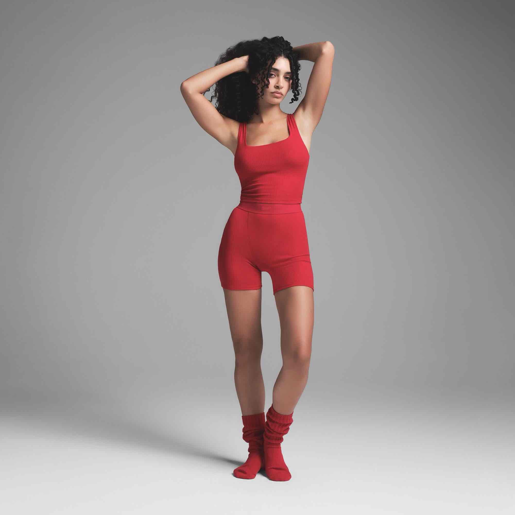 SKIMS HOLIDAY PJ SET | CRANBERRY