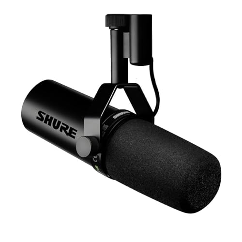 Shure SM7dB Dynamic Vocal Microphone w/Built-in Preamp for Streaming, Podcast, & Recording, Wide-Range Frequency, Warm & Smooth Sound, Rugged Construction, Detachable Windscreen - Black - SM7dB (Built-In Preamp)