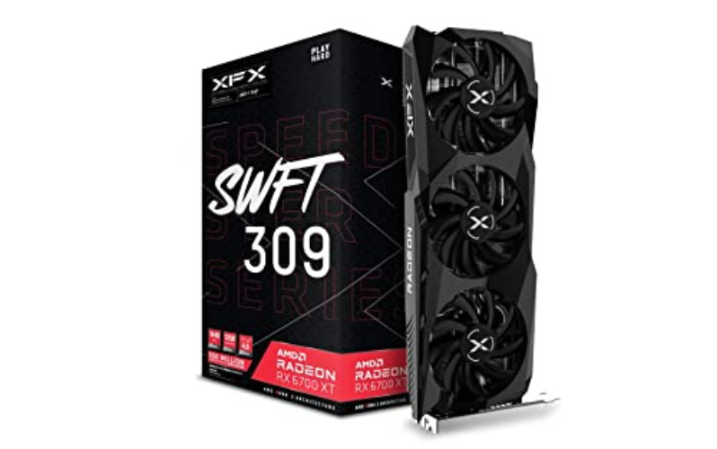 XFX Speedster SWFT309 AMD Radeon RX 6700 XT CORE Gaming Graphics Card with 12GB GDDR6 HDMI 3xDP, AMD RDNA 2 RX-67XTYJFDV - RX 6700 XT