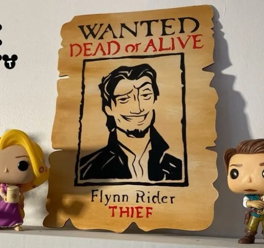 Flynn Rider Wanted Poster - Wooden Plaque
